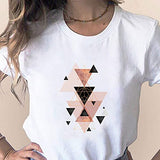 Women Tops Sale , Ladies Party Geometric Graphic Print Harajuku Female Round Neck Loose T-Shirt UK Stock 7-10 Days