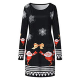 Women Dress TUDUZ Christmas Mini Dress Long Sleeve Tunic Dress Club Hips-Wrapped Bodycon Casual Dress Xmas Slim Fit Evening Party Dress