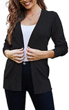 Womens Open-Front Cardigan Lightweight Plain Long Sleeve Soft Knitted Sweater Jacket Coat Knitwear 