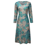 Women Dresses Promotion Sale Women Fashion Lady Knee Length Lapel Long Sleeve Printing Dress Plus Size Dress Party Dress Vintage Dress UK Size S - XXXXL | Original Brand | Women's Cocktail Dresses