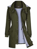 Bloggerlove Women's Raincoats Windbreaker Rain Jacket Waterproof Lightweight Outdoor Hooded Trench Coats S-XXL