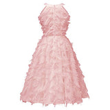 Women Sleeveless V-Neck Feathers Pleated Dress Sexy Evening Dress Women Dress Summer Party Evening Gowns Plus Size Casual Dress Work Dress Cocktail Dress Club Dress | Original Brand | Women's Cocktail Dresses
