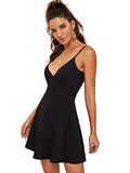 Women's V Neck Adjustable Spaghetti Straps Sleeveless Sexy Backless Dress