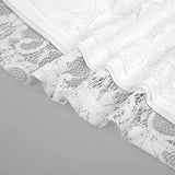 Women Plus Size Lace Wedding Guest Cocktail Graduation Formal Wrap V Neck Short Sleeve Midi Dresses | Women's Casual Dresses