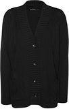 Plus Size Womens Button Long Sleeve Pocket Top Ladies Knitted Cardigan | Women's Cardigan