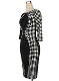 Work Dress for Women Casual Round Neck Fitted Waist Business Pencil Dress | Women's Work Dresses