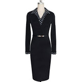 Women's Casual Long Sleeve Midi Pencil Dress | Women's Work Dresses