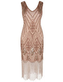 PrettyGuide Women 1920s Gatsby Cocktail Sequin Art Deco Flapper Dress