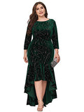 Women's Vintage Velet Plus Size High-Low Fishtail Prom Dress for Party 0472-PZ