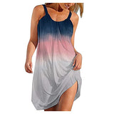 Beach Dress Women's Round Neck Cami Sleeveless Sexy Strap Sripe Print Summer Casual Midi Dress Vest Dress | Women's Work Dresses