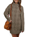 XIEERDUO Sweaters for Women Casual Oversized Winter Cozy Turtleneck Chunky Cable Knit Pullover Sweater Dress Tops | Women's Casual Dresses