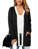 Women V Neck Sweater Ladies Button Up Tops with Pocket | Women's Cardigan