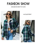 Womens Classic Plaid Color Block Button Down Shirts Blouses Tops 6020 C-Green Small | Women's Casual Dresses