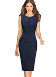 Womens Front Zipper Slim Work Office Business Cocktail Party Pencil Dress | Women's Work Dresses