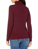 Burgundy Women's Fisherman Cable Roll-neck Jumper - Ae Store | Women's Jumpers