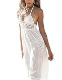 Women's Beach Crochet Backless Bohemian Halter Maxi Long Dress