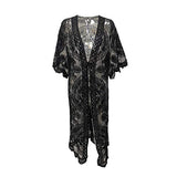 Women's Cardigan, Loose Long Sleeve Lace Embroidery Print Cardigan Smock for Vacation Travelling Party | Women's Cardigan