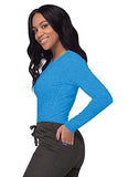 Heather Pool Blue Scrubs for Ladies - Long Sleeve Comfort Underscrub Tee - SIVVAN Womens Fall Fashion | Women's Tops and Blouses