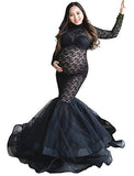 Lace See-through Gown For Photo Shoot Long Sleeve Tutus Maxi Photo Props Dress | Women's Casual Dresses