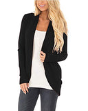 Cardigans for Women Soft Long Sleeve Knit Sweater Outwear Shawl Collar Curved Hem Open Front Kimono Cardigan | Women's Cardigan