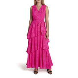 Women's Sleeveless Surplus Lace Gown With Tiered Skirt | Women's Lace Dresses