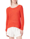 ONLY Women's ONLGEENA XO L/S Pullover KNT NOOS Sweater, Red Clay, XS | Women's Sweaters