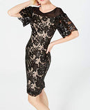 Women's Short Lace Sheath With Flutter Sleeves | Women's Lace Dresses