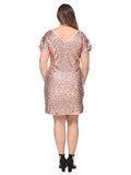 Women's Plus Size Sequin Dress V-Neck Glitter Bodycon Cocktail Party Dresses | Original Brand | Women's Cocktail Dresses