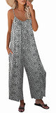 Leopard Pattern A Casual Sleeveless Strap Loose Adjustable Jumpsuits Stretchy Long Pants Romper with Pockets - SNUGWIND | Women's Romper & Jumper Suit