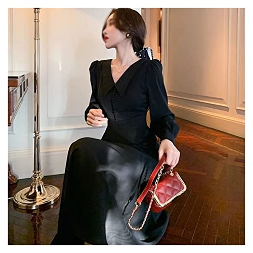 Dresses Office Ladies Long Sleeve Black Dress Women Party One Piece Dr –  Original Brand