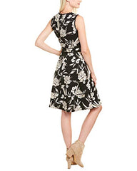 Women's Printed Dress With Lace Detail