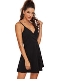 Women's V Neck Adjustable Spaghetti Straps Sleeveless Sexy Backless Dress