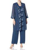 Women's Paisley Embroidered Trim Long Jacket Pant Set Mother of The Bride Dress | Women's Work Dresses