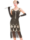 GVOICE Women's Vintage Inspired Gatsby Dress - 1920s Cocktail Flapper Dress