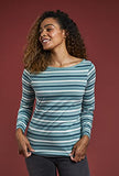 Organic Cotton Striped T-Shirt Washed Teal