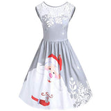 Christmas Dresses Fashion Short Sleeve O-Neck Lovely Christmas Santa Claus Print Lace Evening Prom Dress Xmas Party Dress | Original Brand | Women's Work Dresses