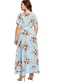 Plus Size Women Empire Waist Asymmetrical High Low Bohemian Maxi Dress