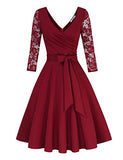 Women's Dress 1950s Vintage Cocktail Dress with Cap Sleeve A Line Swing Rockabilly Party Dress