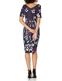 Women's Botanical Scuba Draped Sheath Dress | Women's Work Dresses