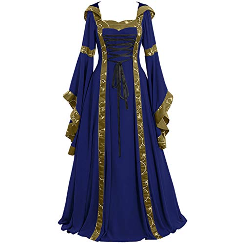 Celucke Women's Dress, Medieval Vintage Style Solid Color Oversize Hooded Dress, Gothic Dress Floor Length Cosplay Dress | Women's Cocktail Dresses