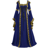 Celucke Women's Dress, Medieval Vintage Style Solid Color Oversize Hooded Dress, Gothic Dress Floor Length Cosplay Dress