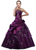 DLFASHION Strapless A-line Embroidered Taffeta Prom Dress