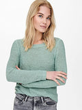 ONLY Women's ONLGEENA XO L/S Pullover KNT NOOS Sweater, Harbor Gray, S | Women's Sweaters