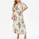 Women Plus Size Boho Floral Dress,  2021 Summer Fashion Butterfly Dress Sexy Formal Prom Flutter Chiffon Camisole Dress A-Line High Waist Solid Beach Party Evening Dresses