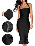 Women's V Neck Halter Fishtail Bandage Bodycon Dress Party