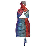 Summer Dresses for Women, Ladies's Summer Fashion Sexy Print Hollow Sleeveless Halter Backless Dress Party UK Size | Women's Work Dresses