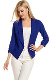 Women 4-Mar Sleeve Blazer Open Front Cardigan Jacket Work Office Blazer