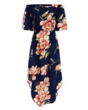 Women Floral Print V Neck Dress Half Sleeves Crossed Front Maxi Dresses for Vacation Beach | Original Brand