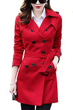 FARVALUE Women's Double Breasted Trench Coat Water Resistant Classic Belted Lapel Overcoat | Women's Coat & Jacket