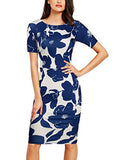 Women Prints Church Business Work Party Elegant Bodycon Floral Dress | Women's Work Dresses